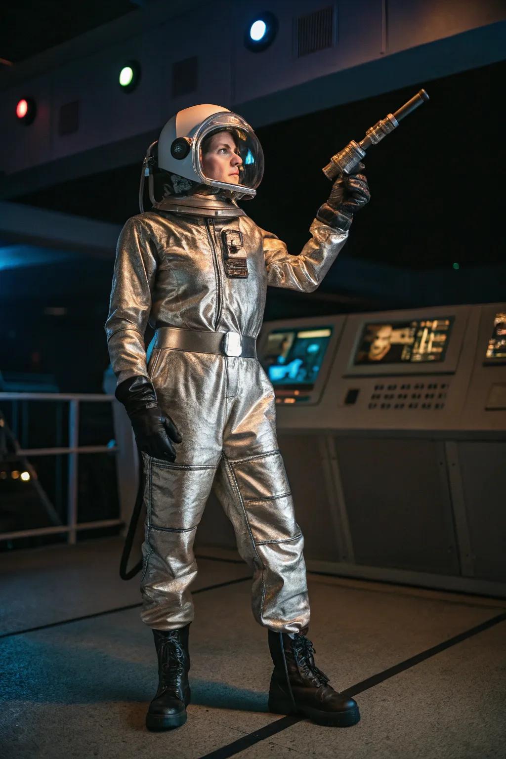 An astronaut prepared for their interstellar venture.