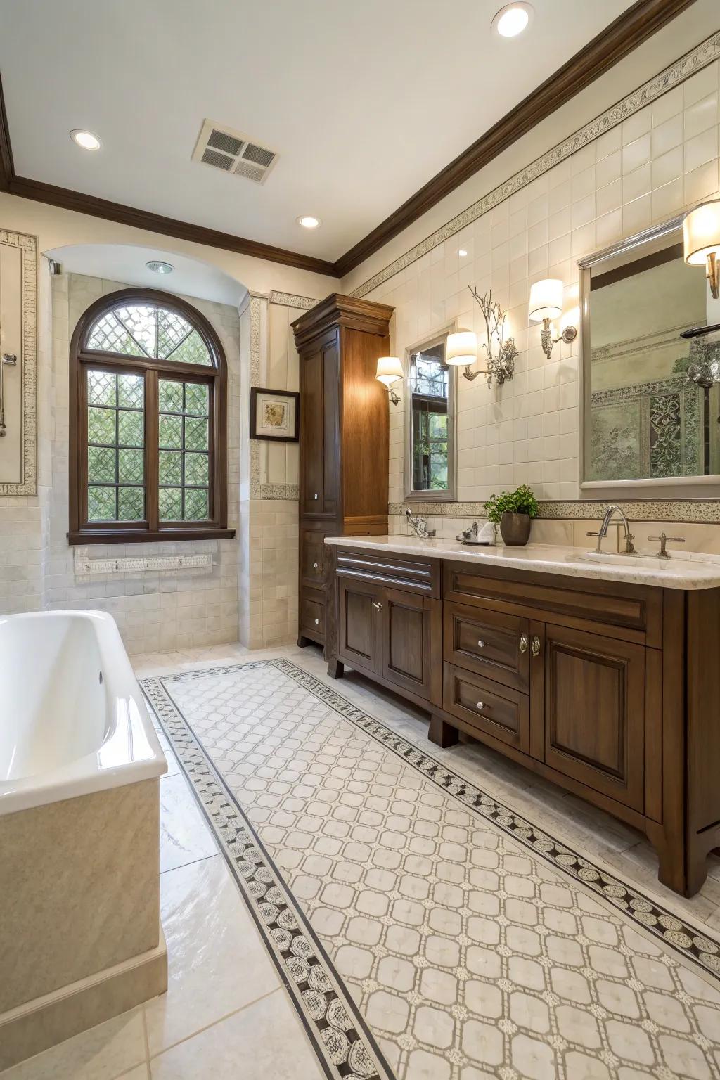 Classic stone finish offer enduring beauty and resistance in moisture-prone locations.