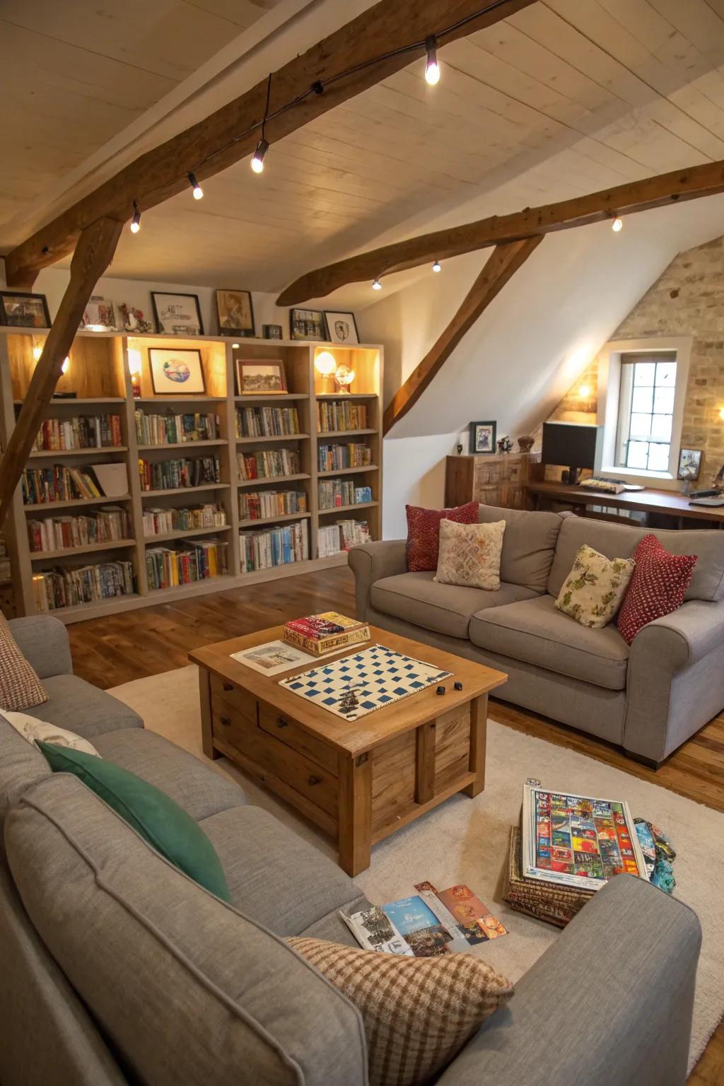 An attic can be a perfect place for family gatherings.