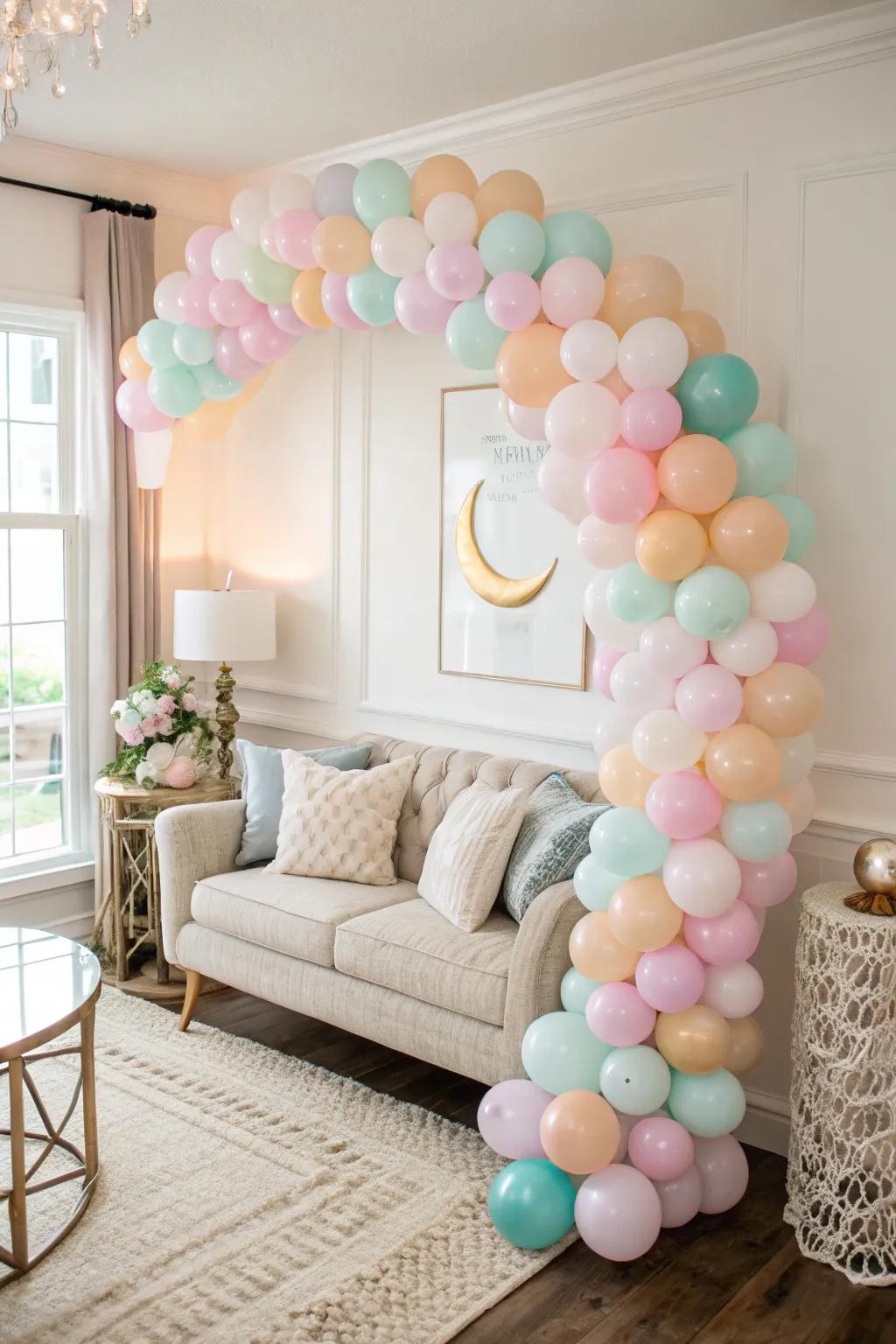 A balloon sickle adds a modern spin to classic decorations.