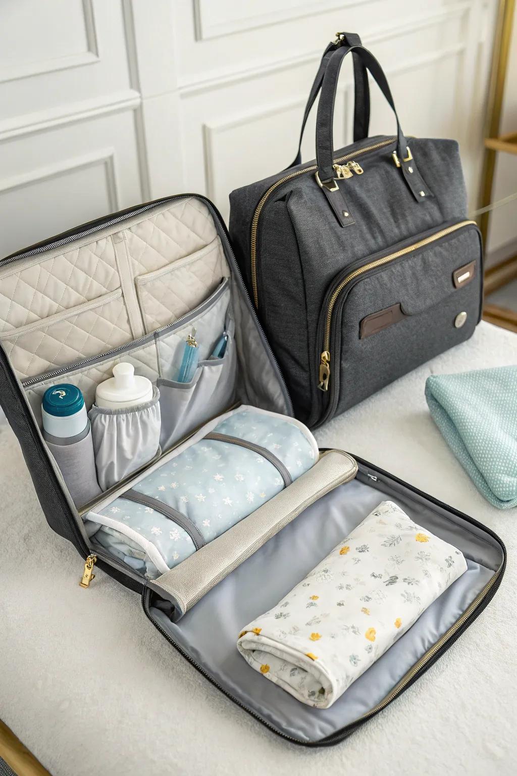 A small change mat guarantees ease while away from home.