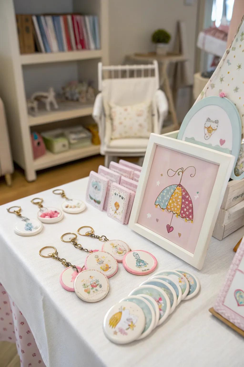 Bespoke articles showcasing the infant's motif incorporate a unique element.