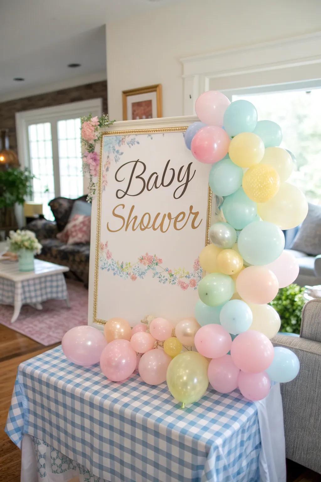 Balloons add a playful and festive touch to any sign.