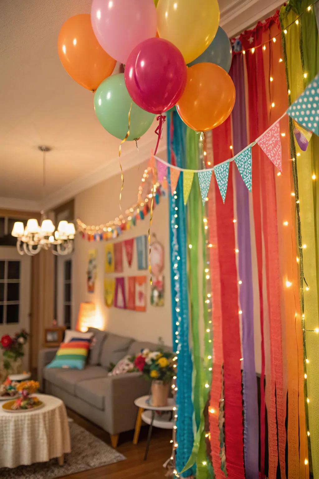 Add color and fun with vibrant streamers.