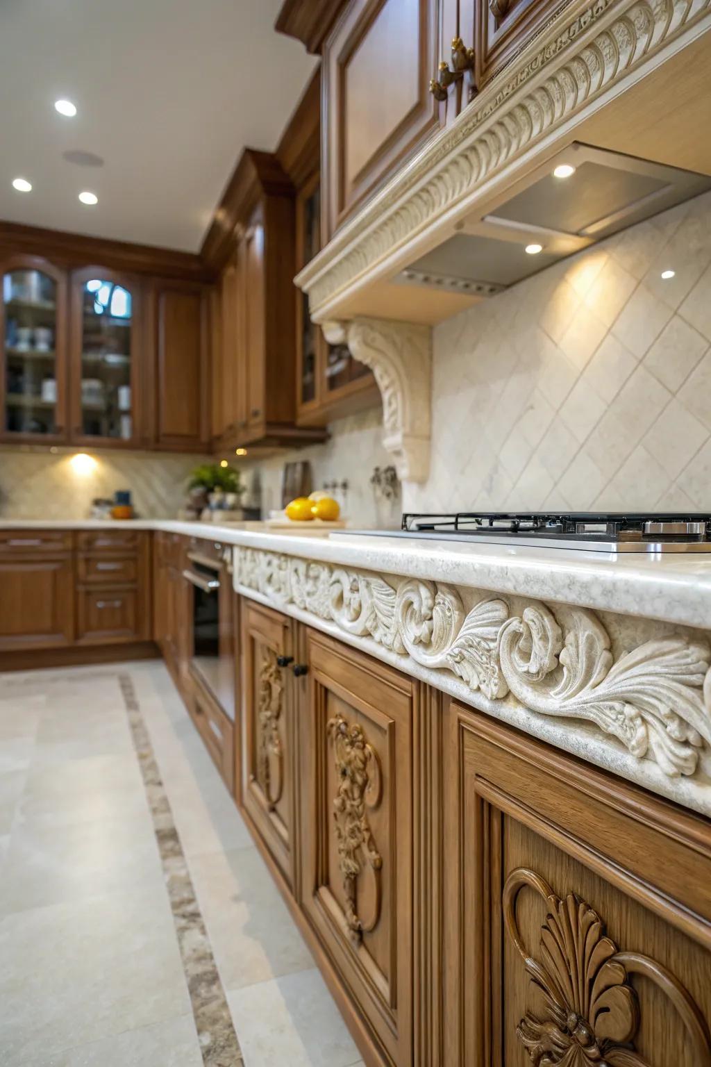 Elegant details using ornate molding.