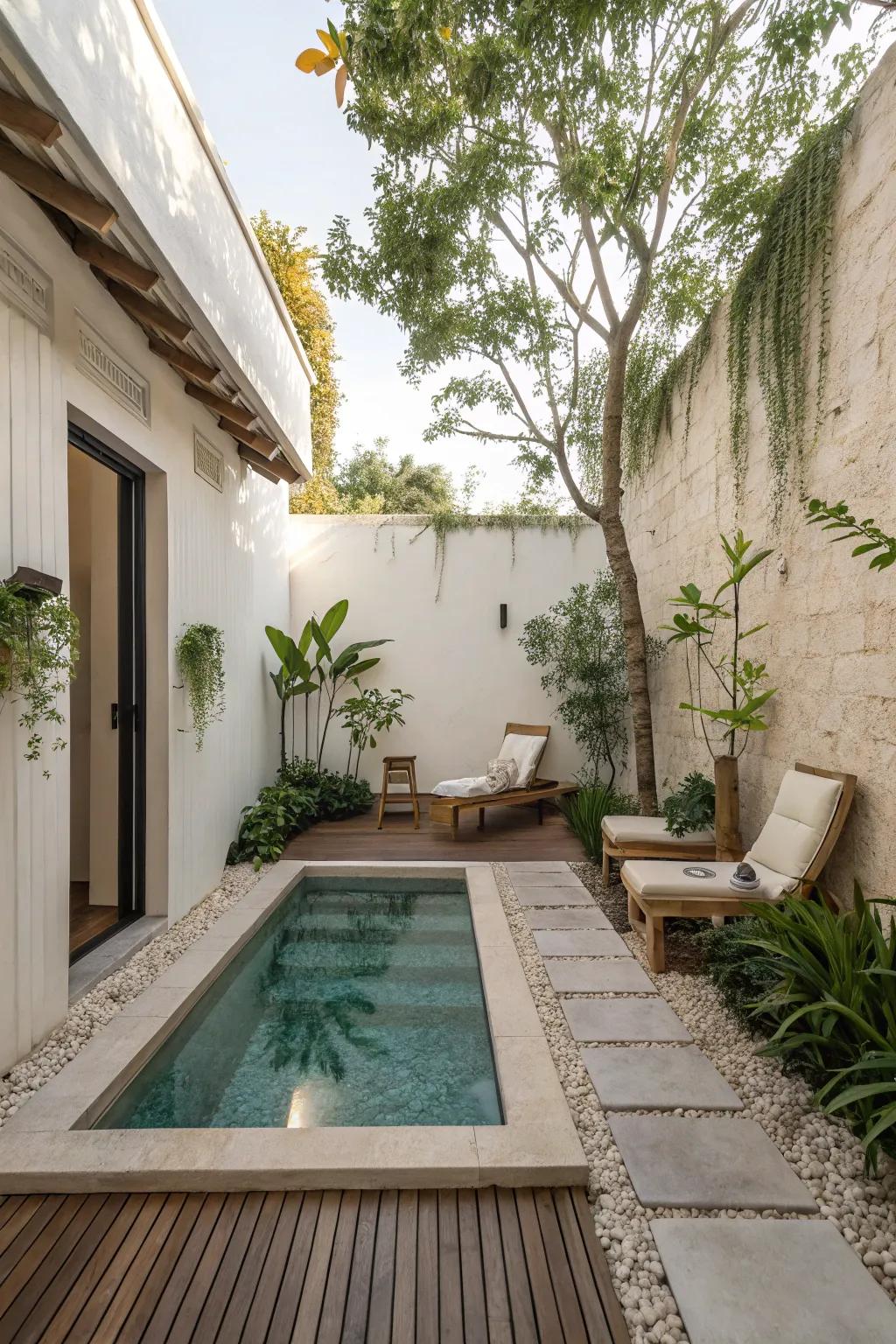 A compact plunge pool perfect for small gardens.