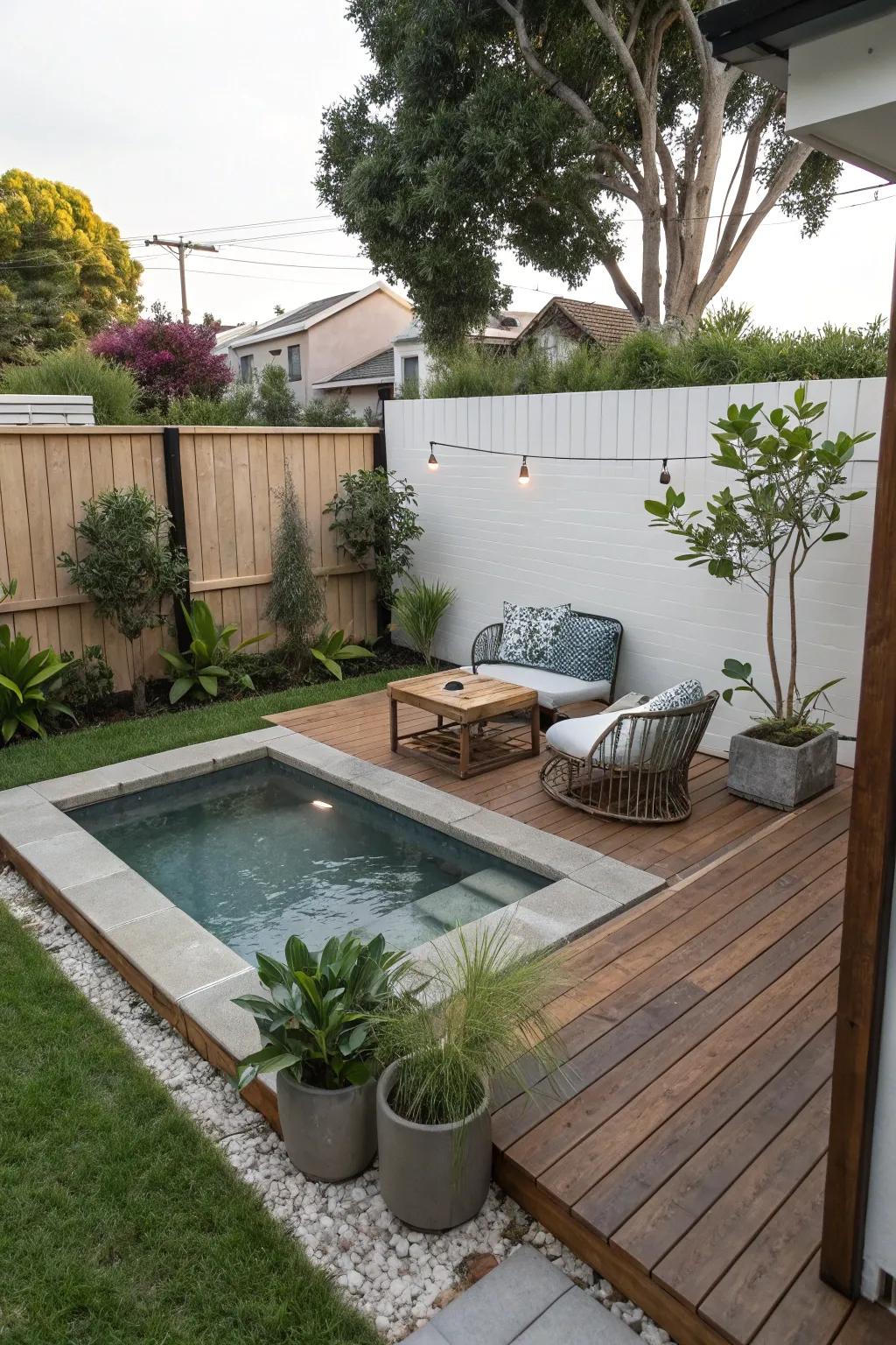 A plunge pool is perfect for small backyards.