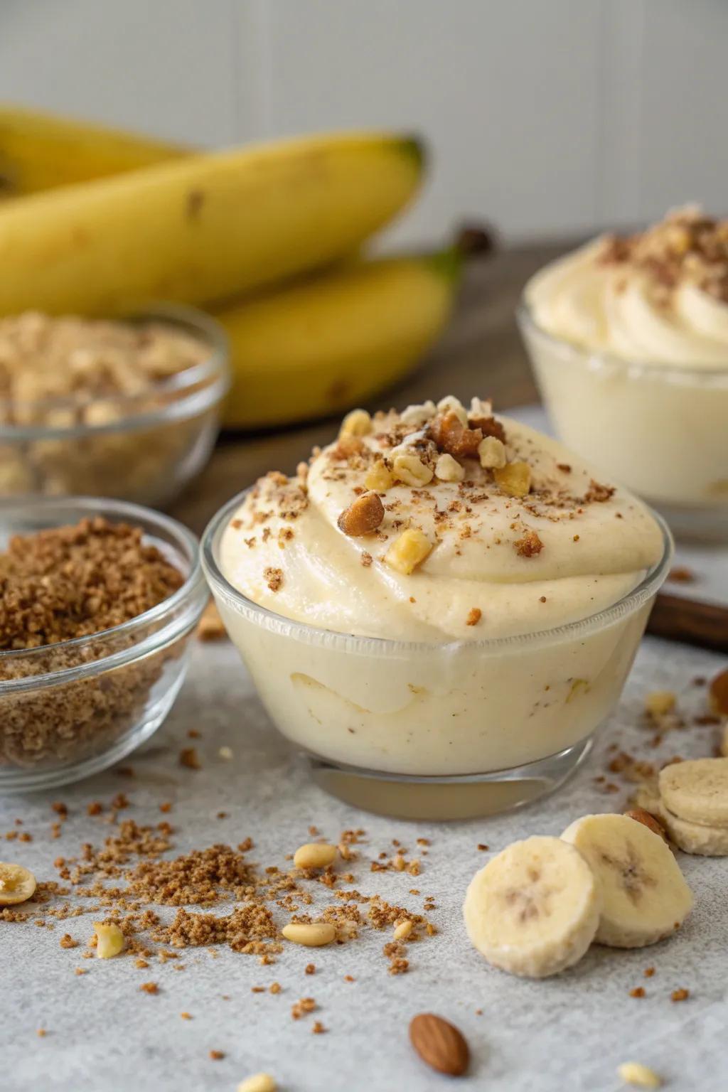 Crushed nuts and cookie crumbs play a delightful textural game.