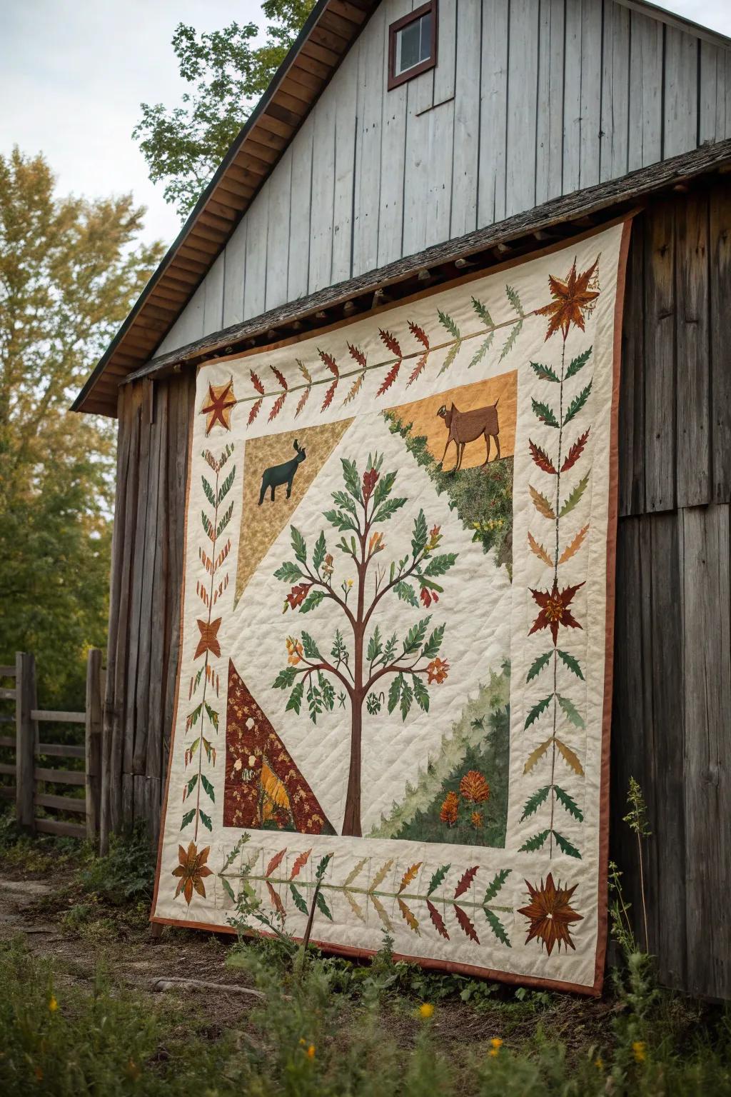 Rustic woodland barn quilt.