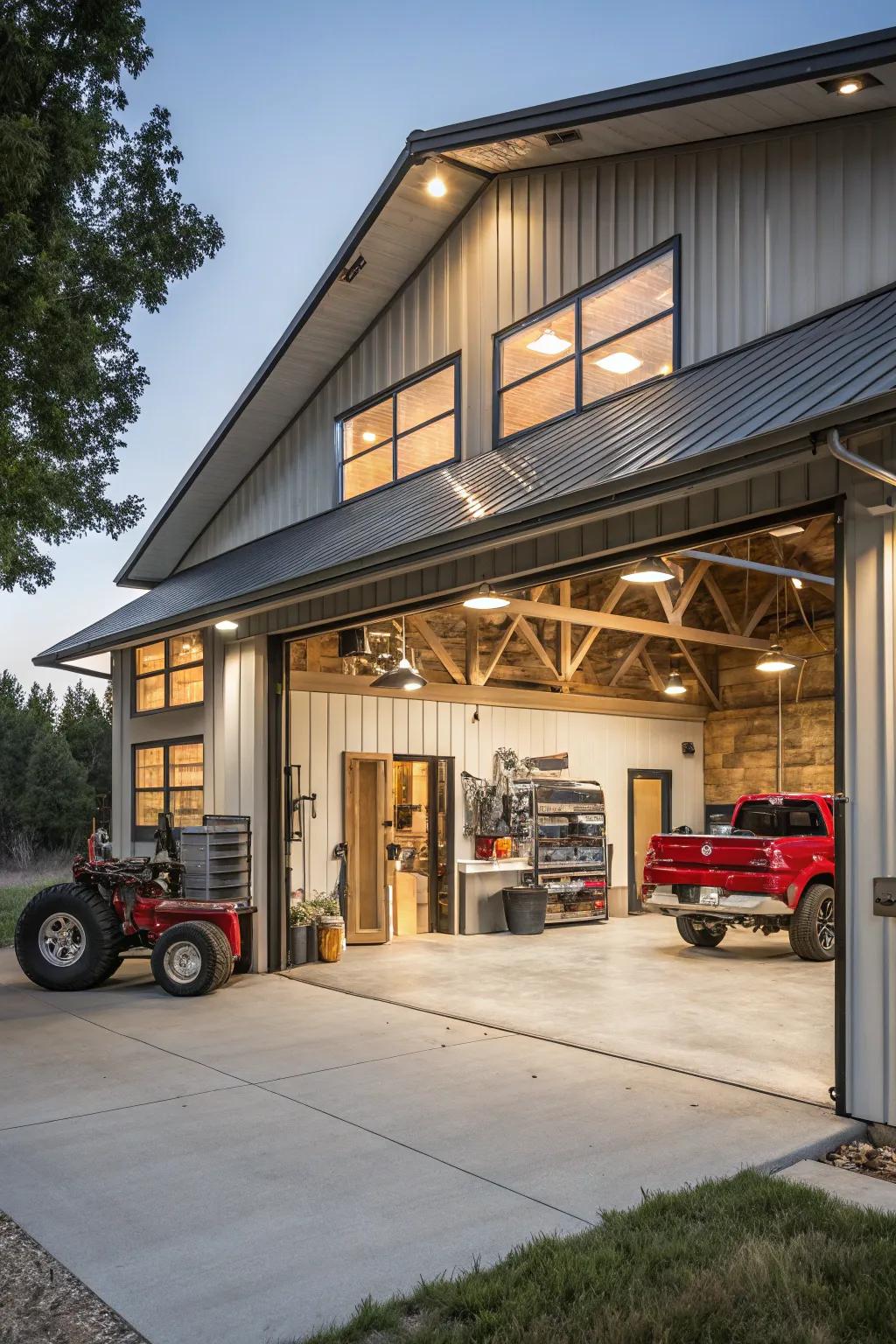 Vehicle areas provide versatility for work and storage needs.