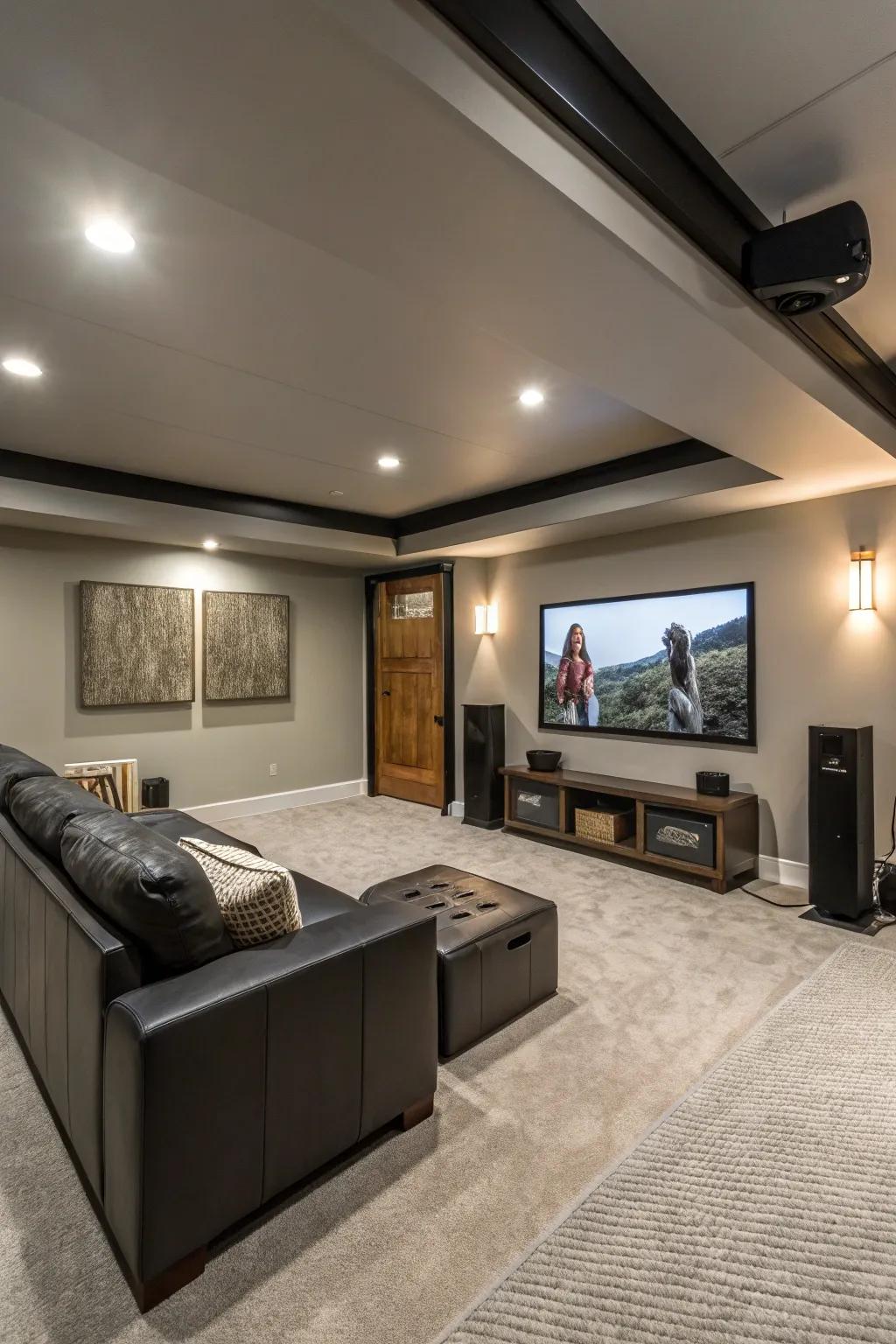 An integrated sound system outputs high-quality audio without disrupting the visual layout.