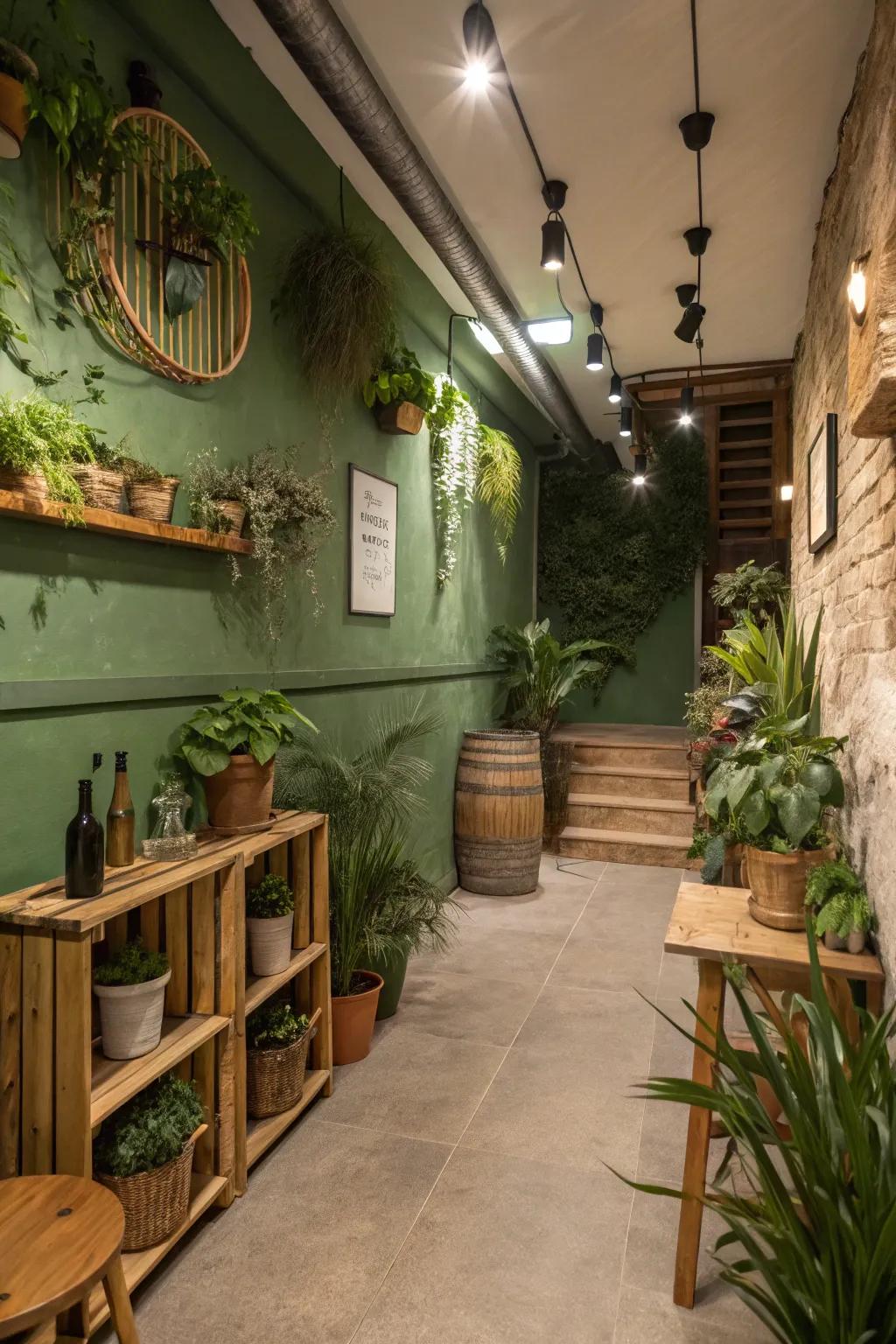 Organic green walls usher a hint of nature indoors.