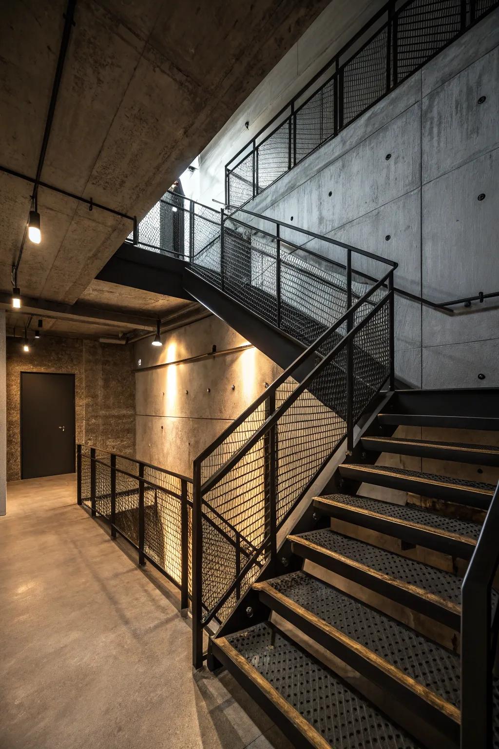 Metallic details grant a modern, industrial vibe.