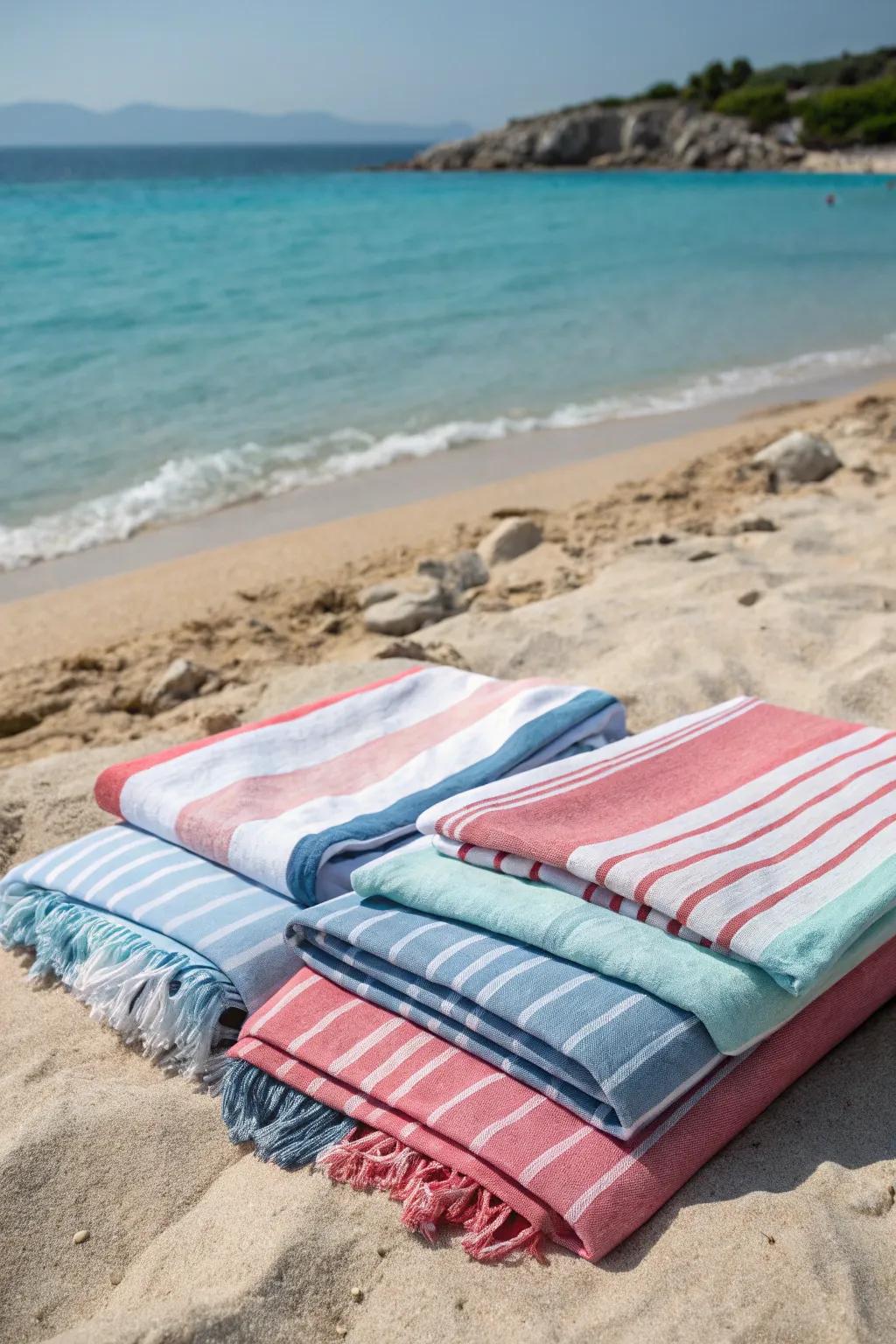 Unify your family&rsquo;s beach image with coordinating textile sets.
