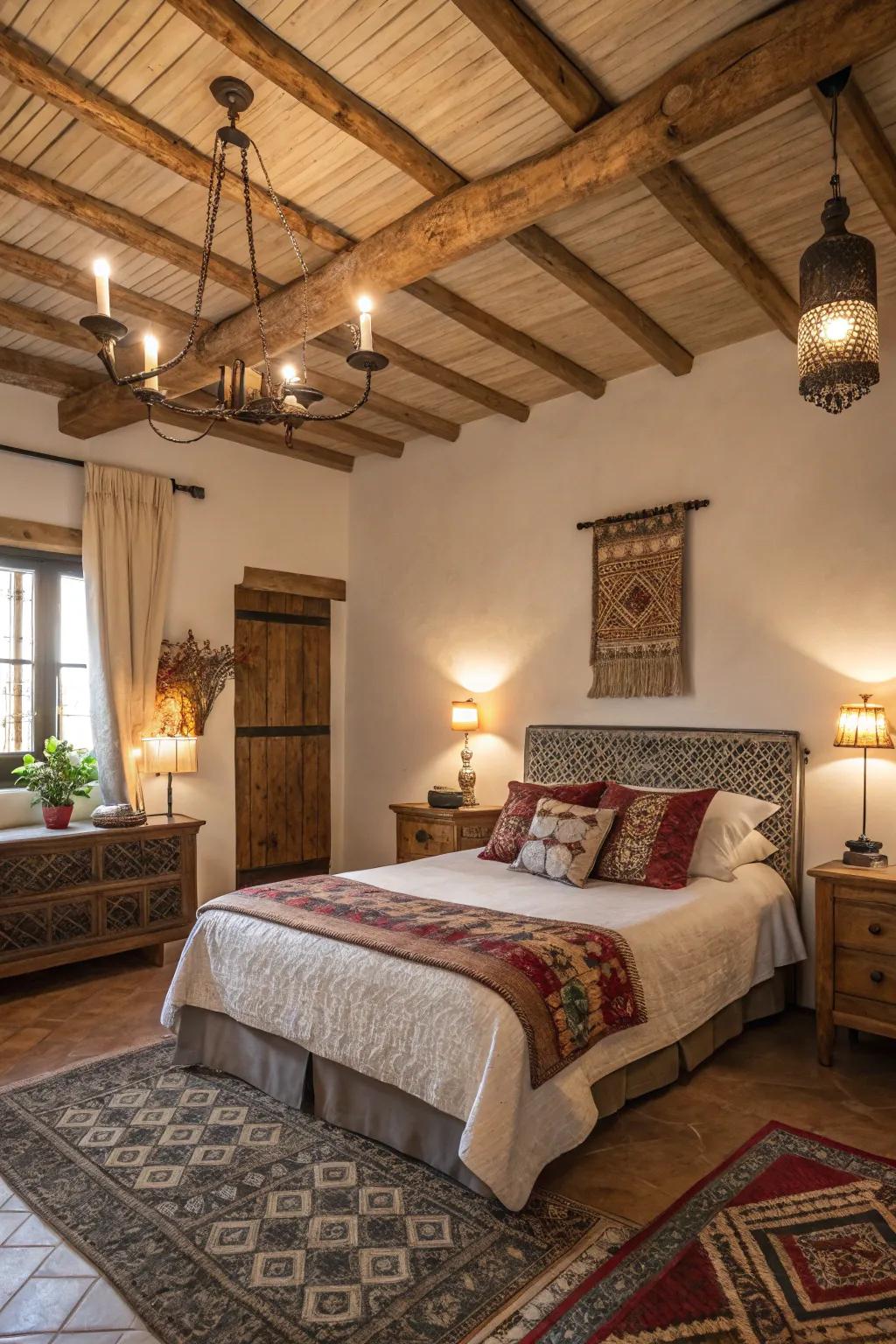 Vintage lighting adds warmth and charm to your bedroom.