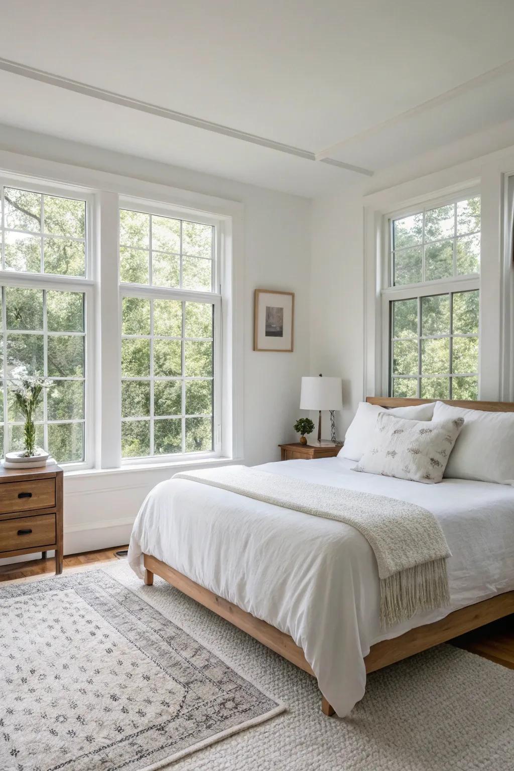 Welcome purity and openness with soft white shades.