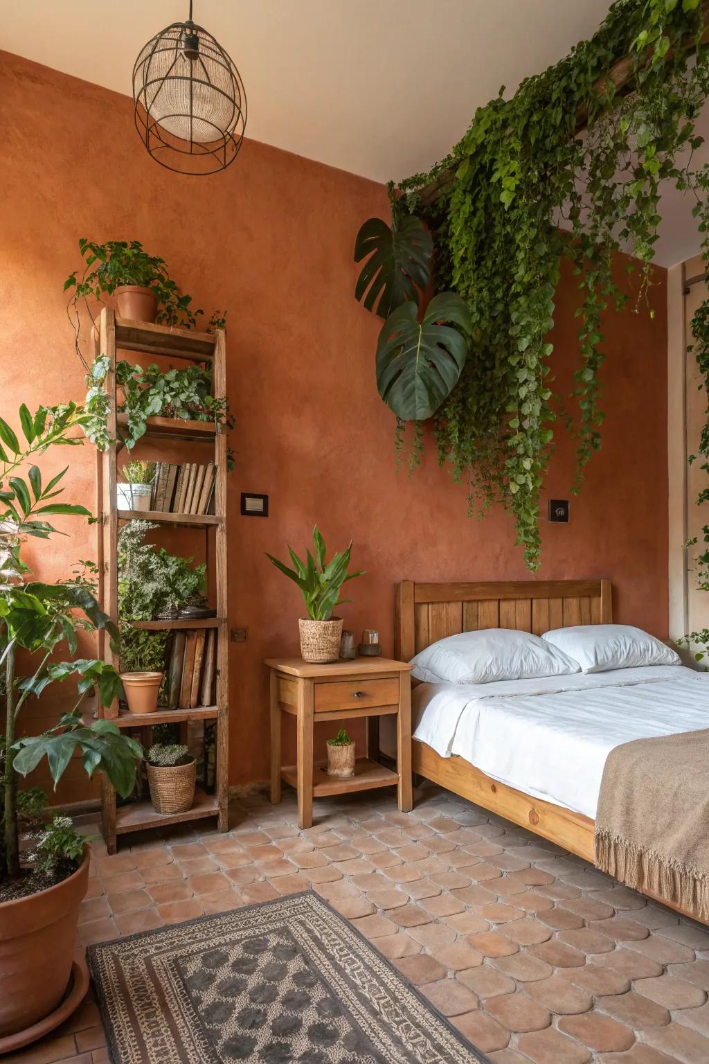 Natural shades foster a stable and balanced bedroom setting.