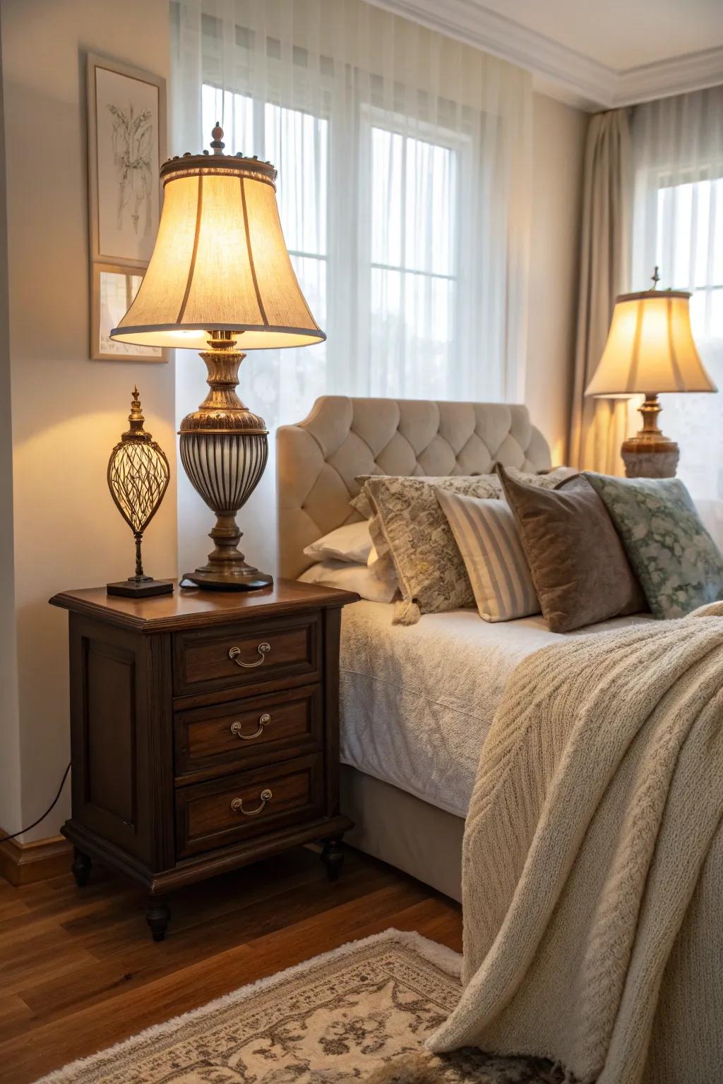 Desk lamps are a timeless choice for bedside lighting.