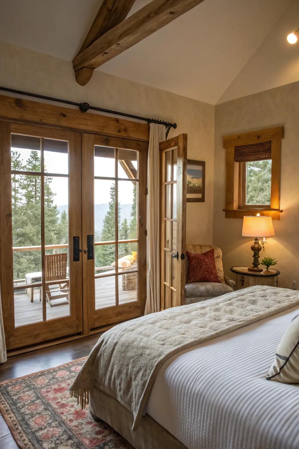 Unrefined wood frames infuse warmth and personality into the area.