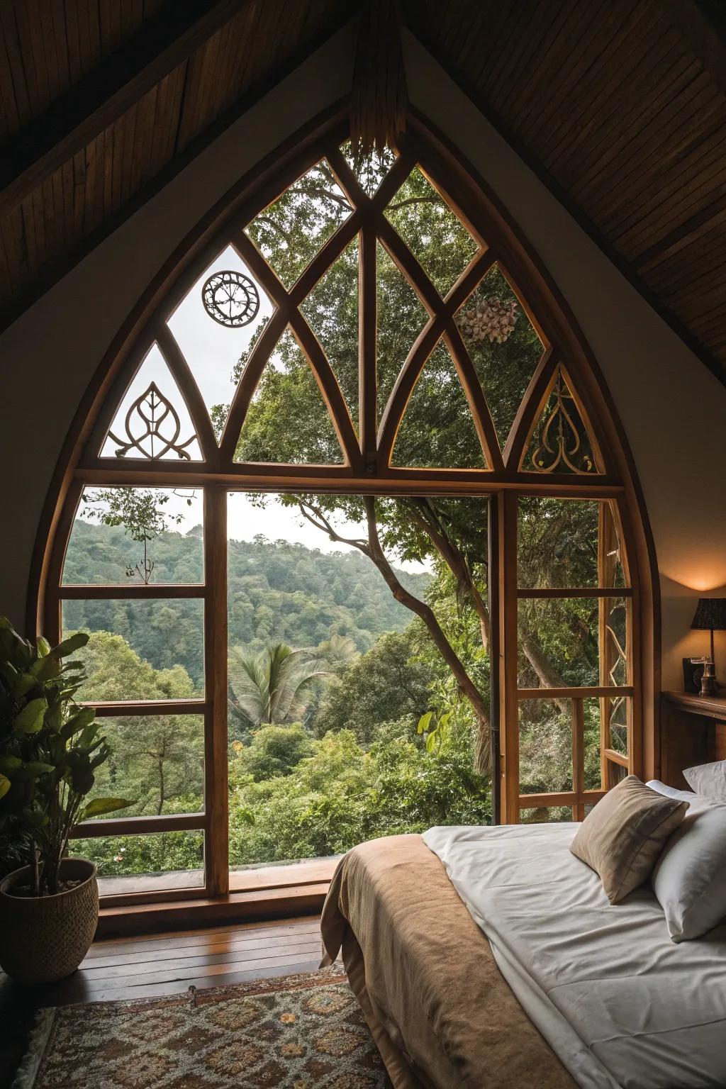 Distinct window borders enrich your bedroom with charm and character.