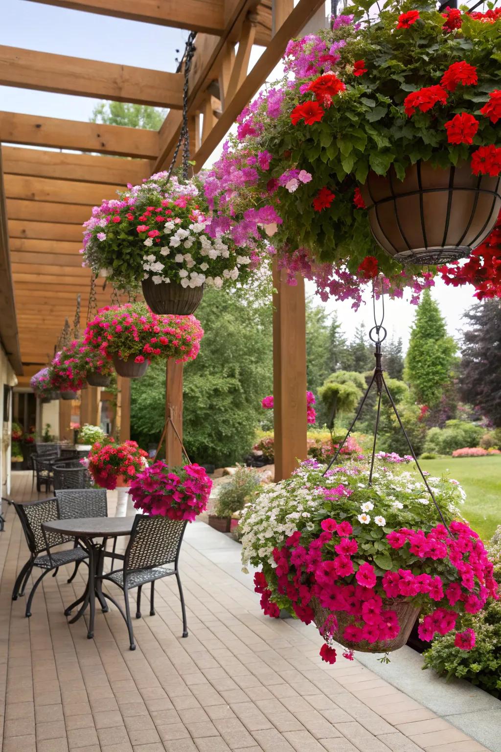 Brighten your patio with hanging waxwings.