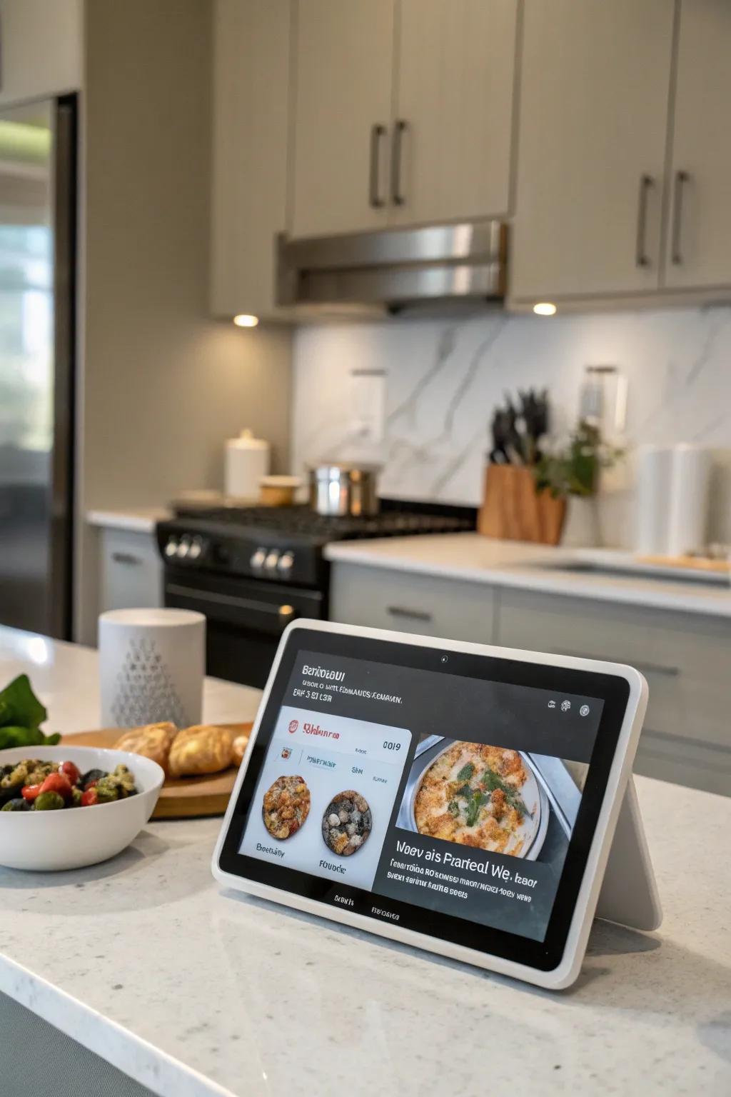An intelligent interface acts as a versatile cooking space assistant, delivering recipes and managing household appliances.