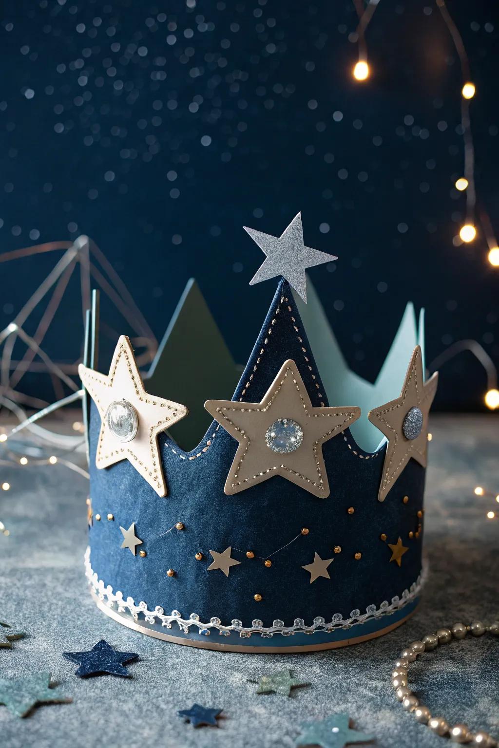 A celestial starry night birthday tiara