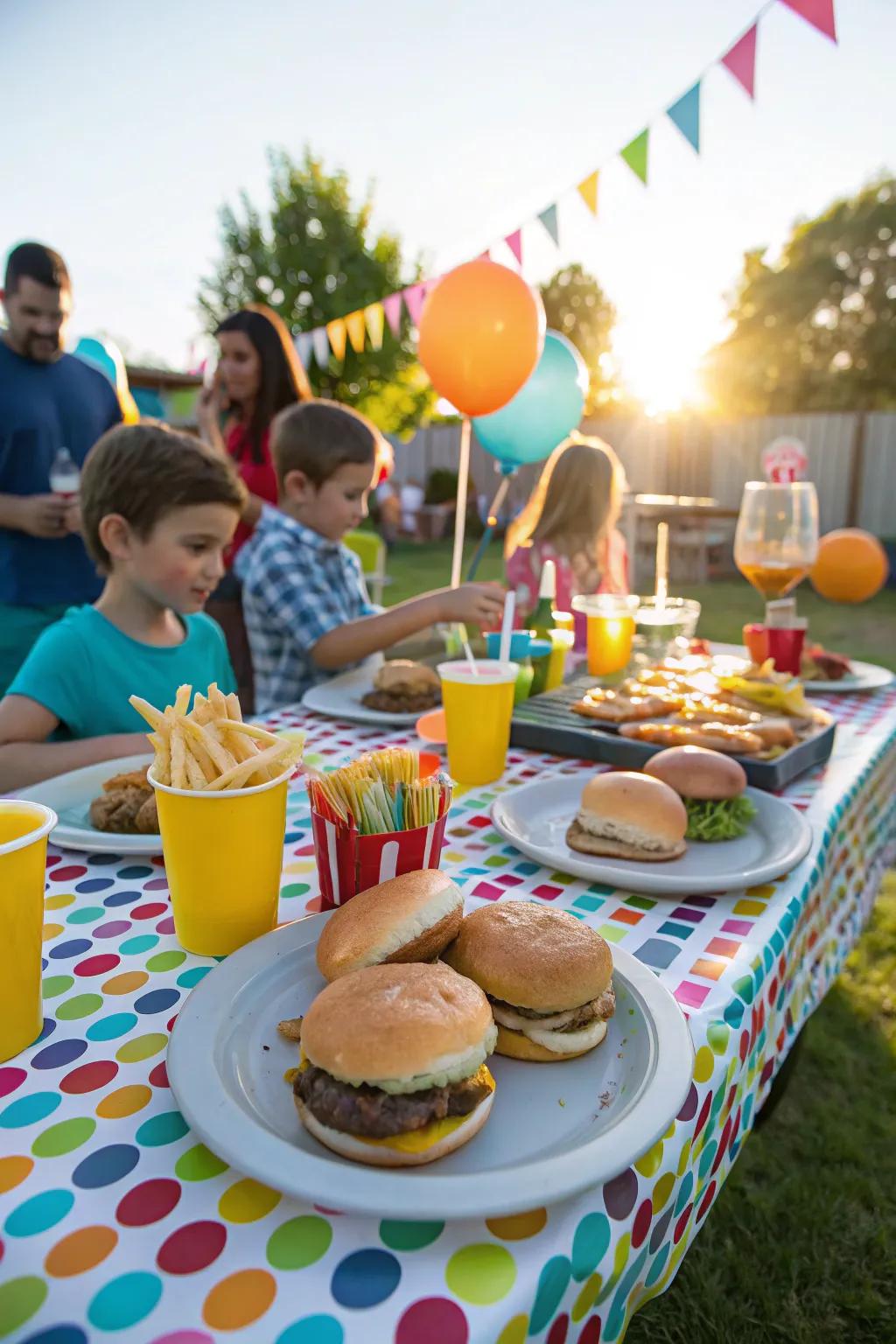 An outdoor setting creates a laid-back and enjoyable vibe.