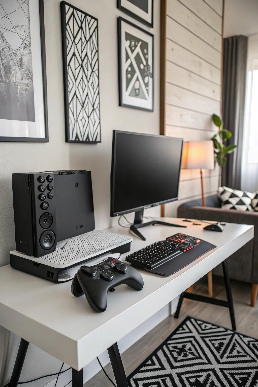 Wall art enhances character and injects personal flair into a gaming setup.