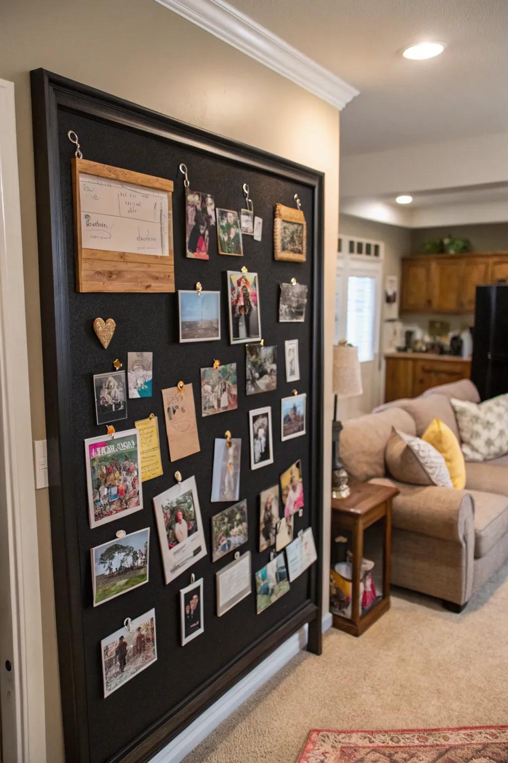 Capture valuable family memories with a customized memo board.