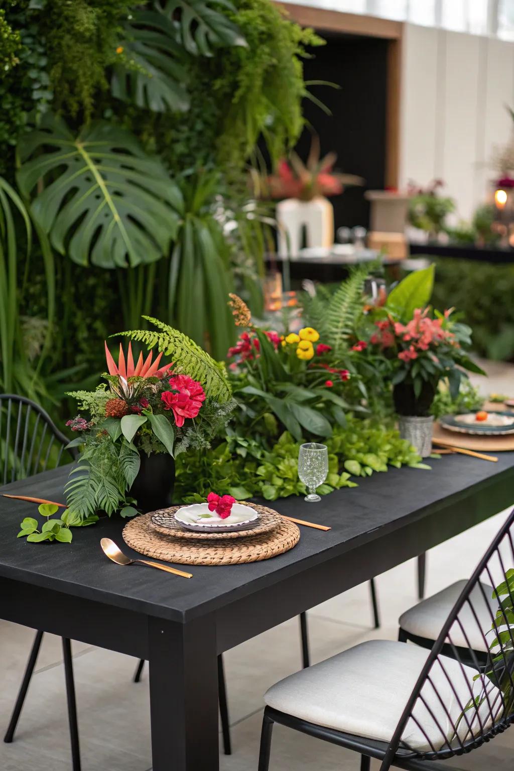 Greenery infuses sophistication with life.