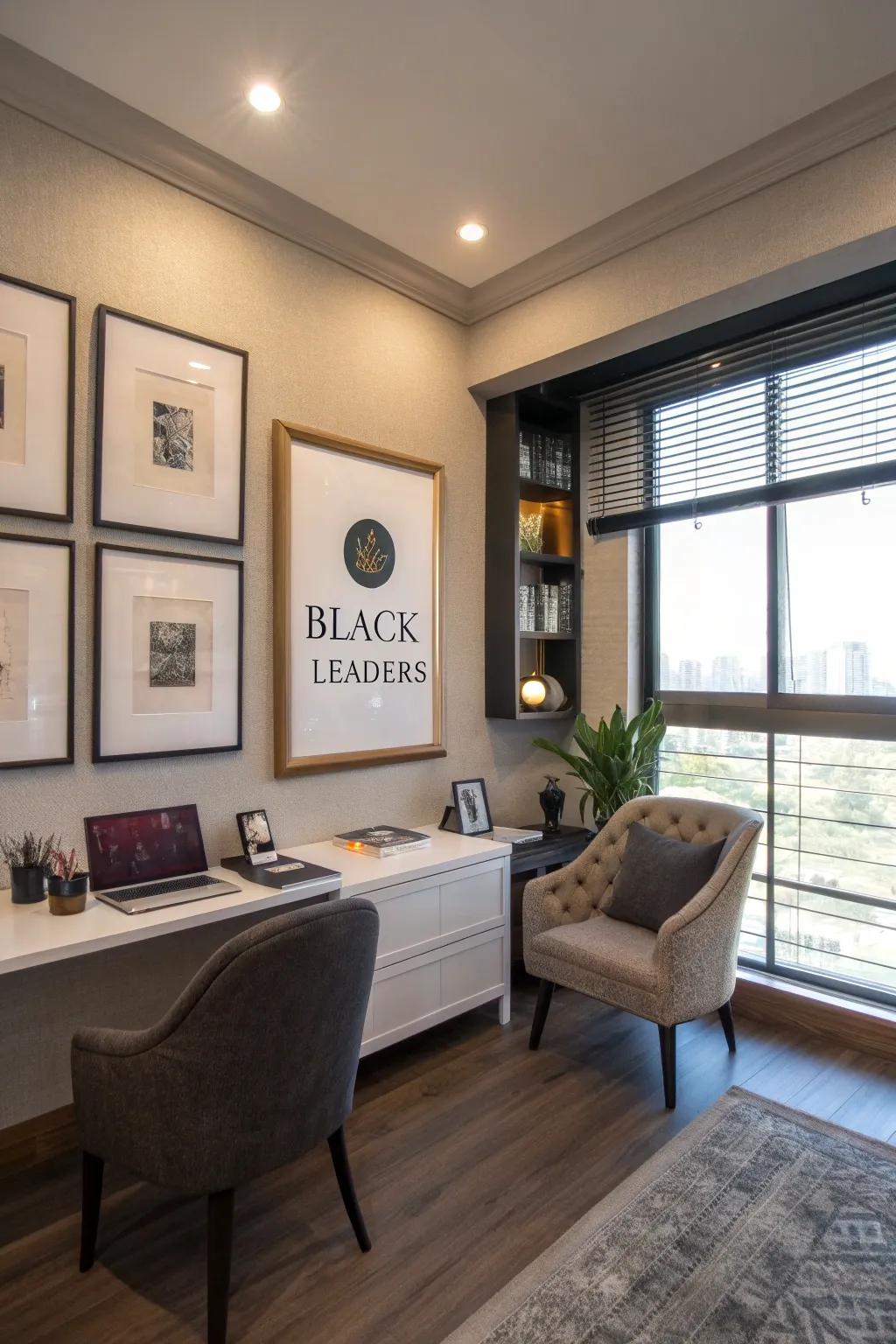 Framed quotes taken from Black leaders provide inspiration every day.