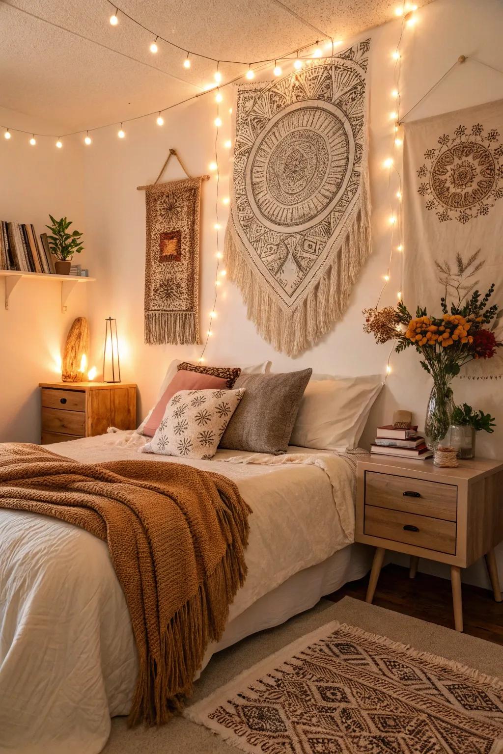 A cozy, personal glow is added to your bedroom by soft lighting.