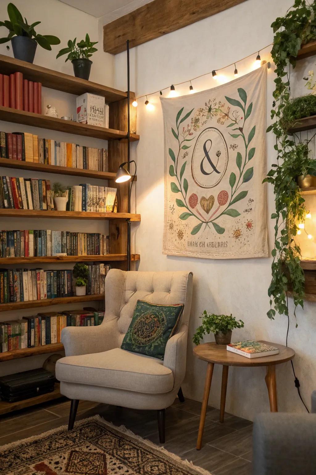 A personalized boho painting that reflects individual stories and personal connections.