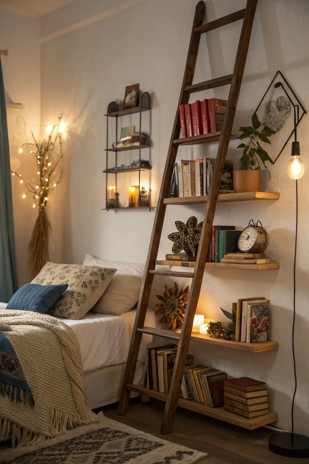 A chic step display that enhances the room's overall appeal.
