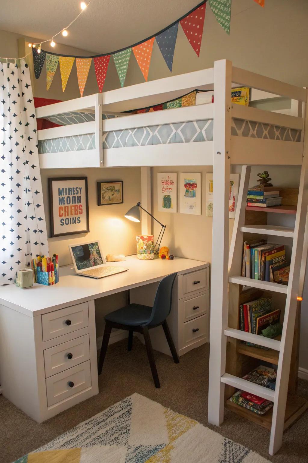 A comfortable study space promoting concentration and creativity.