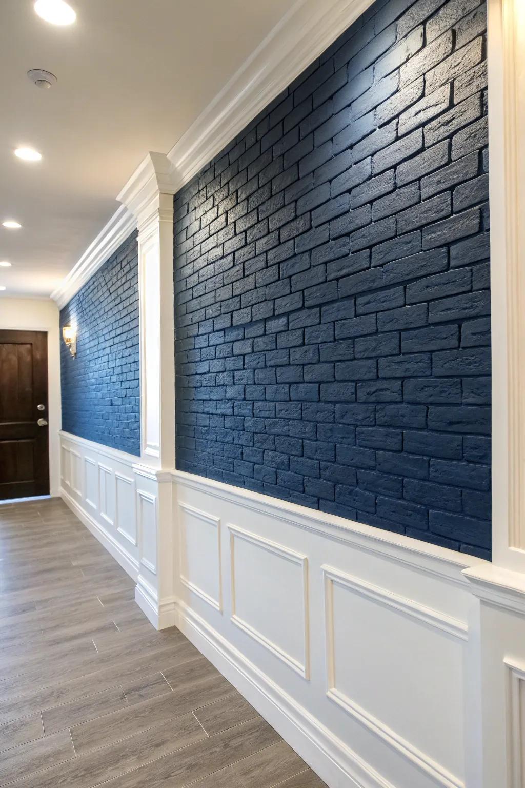 Elevate your area with the ageless refinement of navy brick.