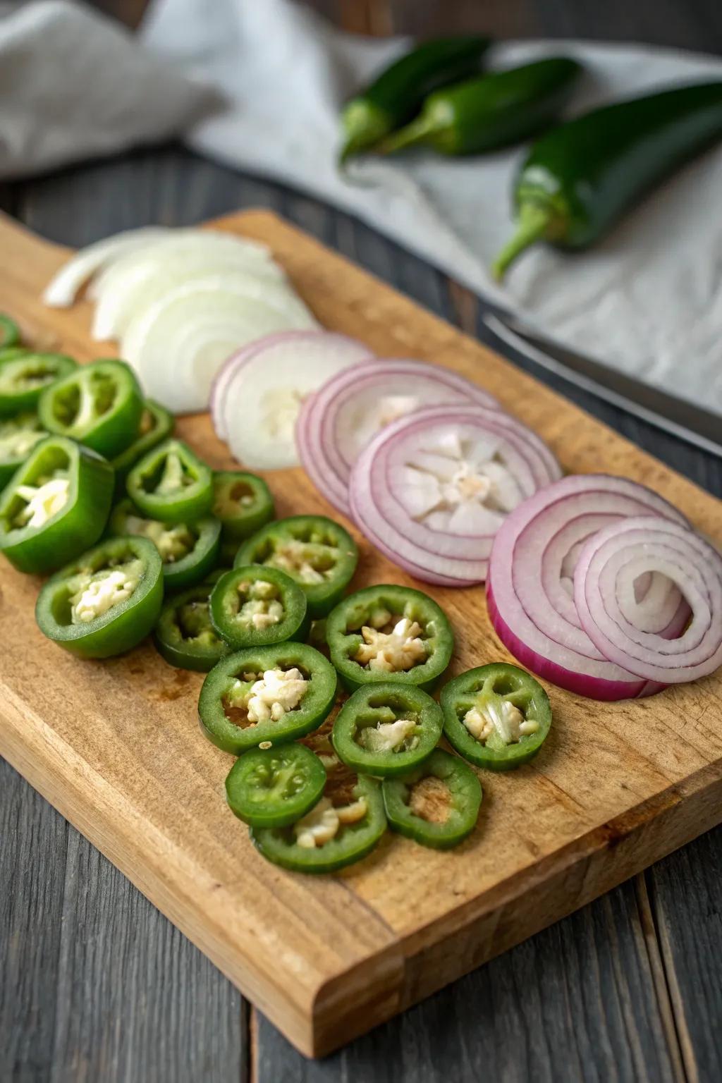 Peppery chili peppers and onions for individuals who relish a bit of heat.