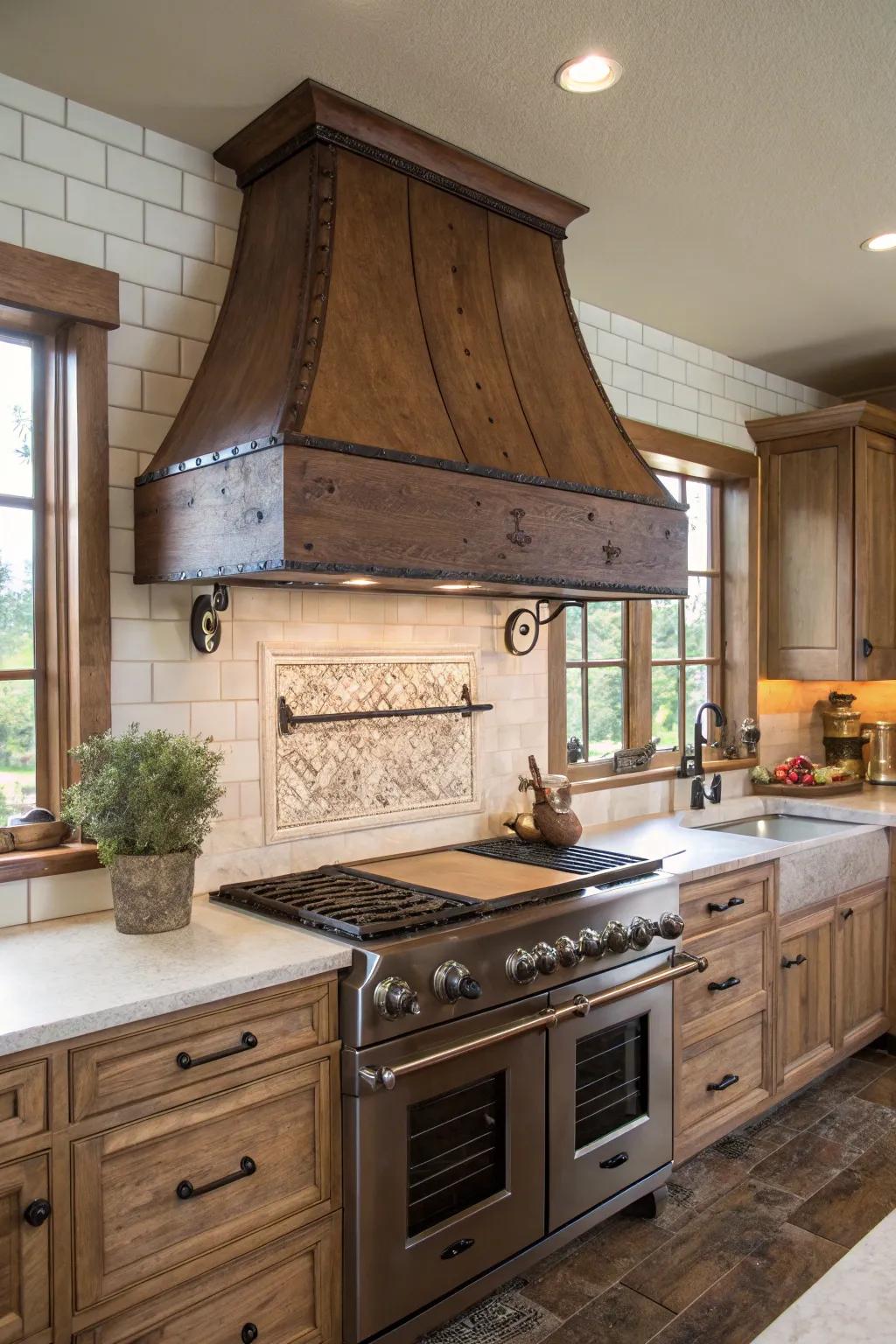 Unexpected timber elements make for a distinctive focal point.