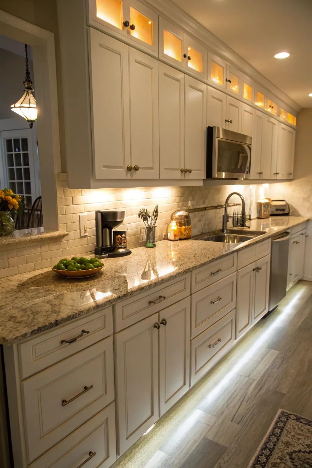 Under-cabinet lighting boosts both looks and usefulness.