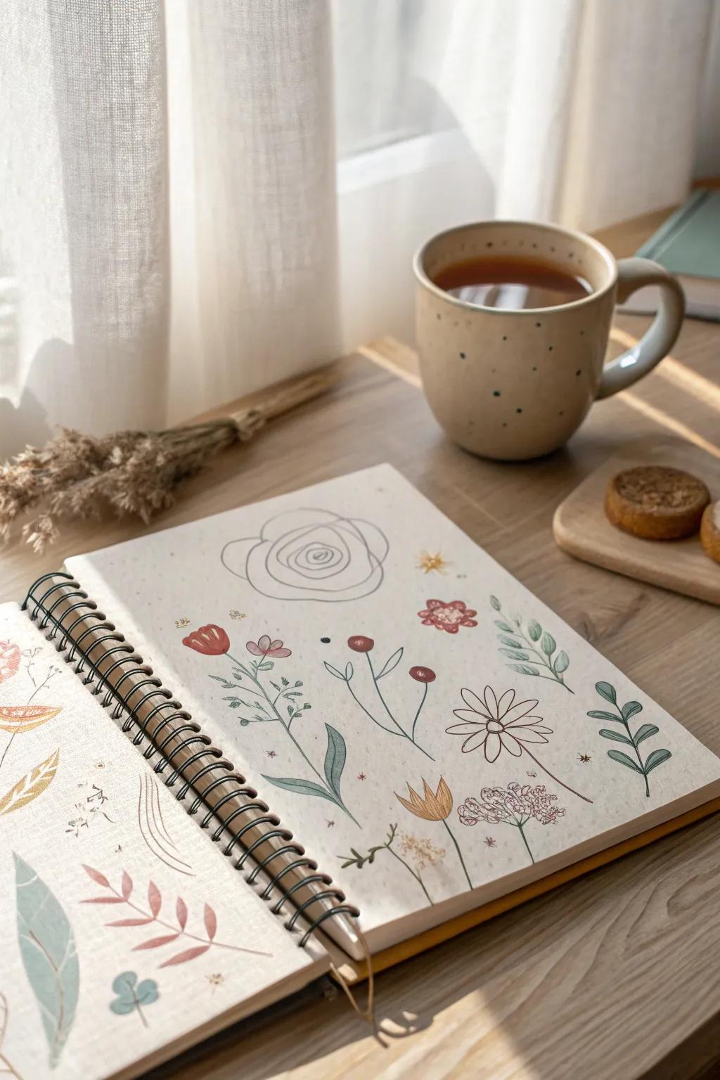 Let your creativity flow with playful doodles in your bullet journal.