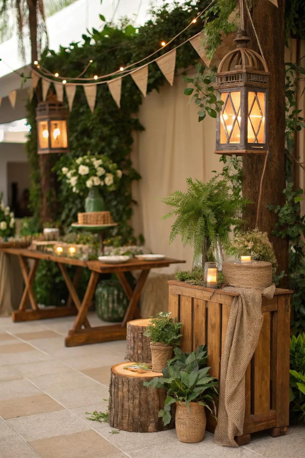 Earthy colors create a calming and natural atmosphere.