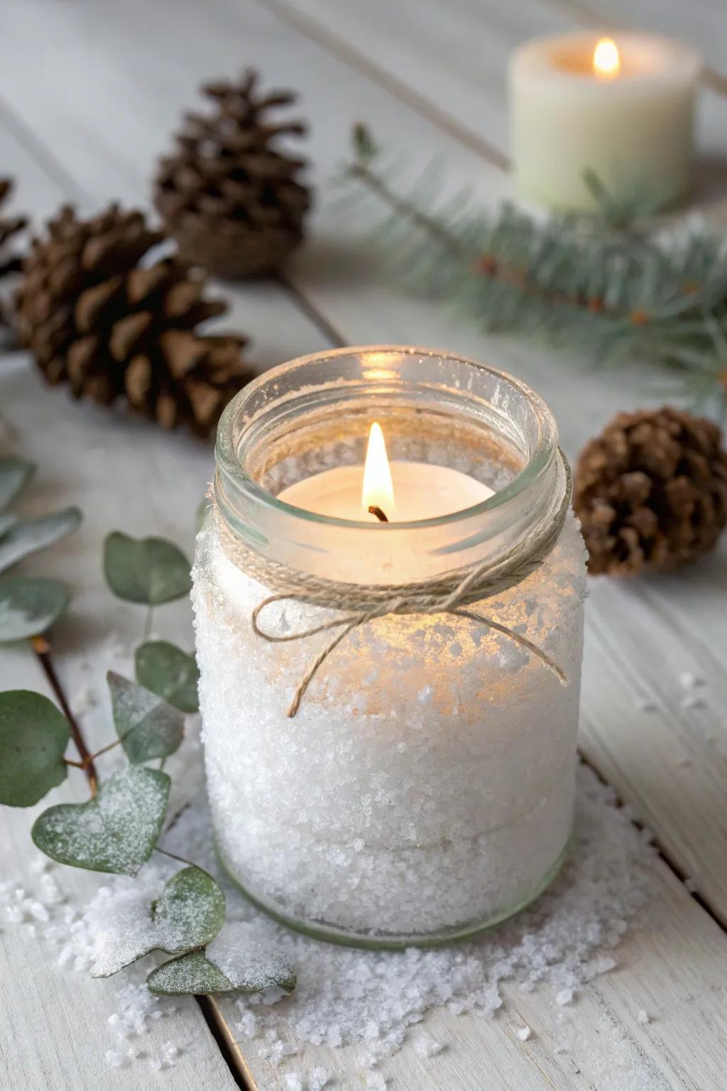 Alter your abode through the enchanting radiance of Salt Petals glazed candle containers&mdash;ideal for a snug, minimalist wintry aesthetic.