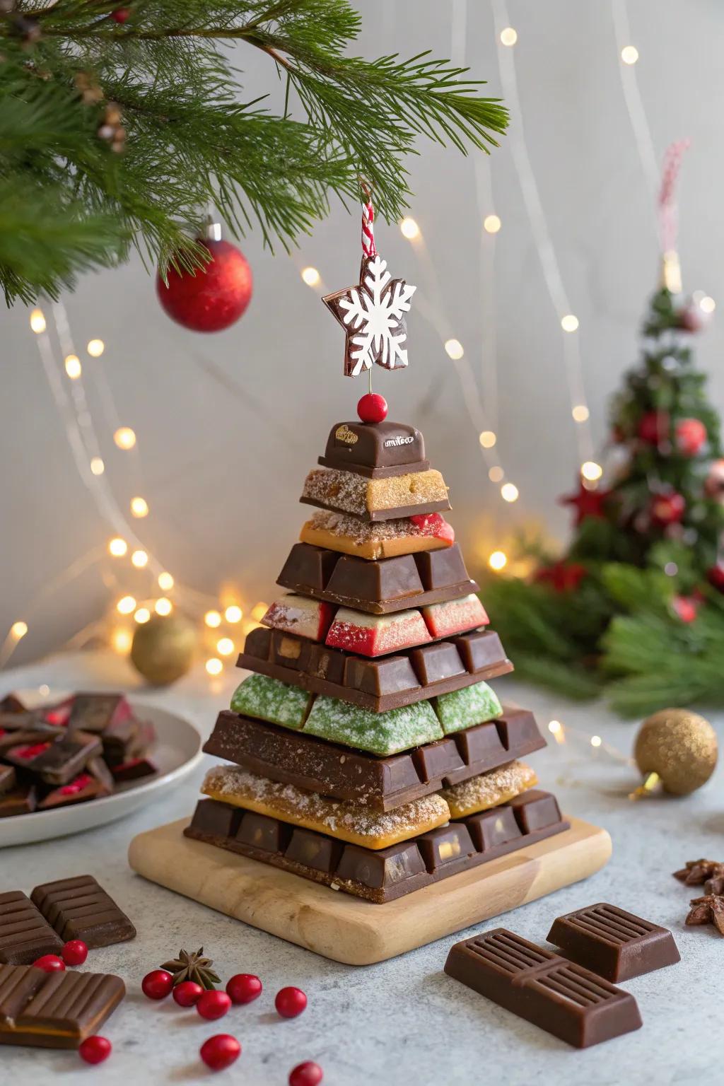 A sweet treat evergreen that serves as both decoration and treat.