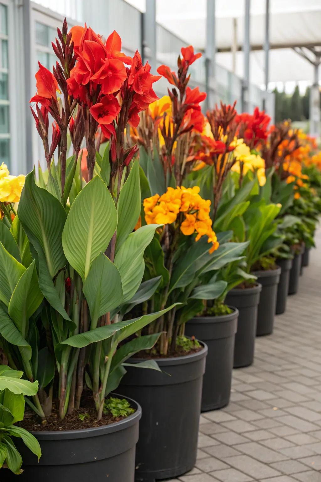 A dramatic centerpiece formed by assembling glory plants.