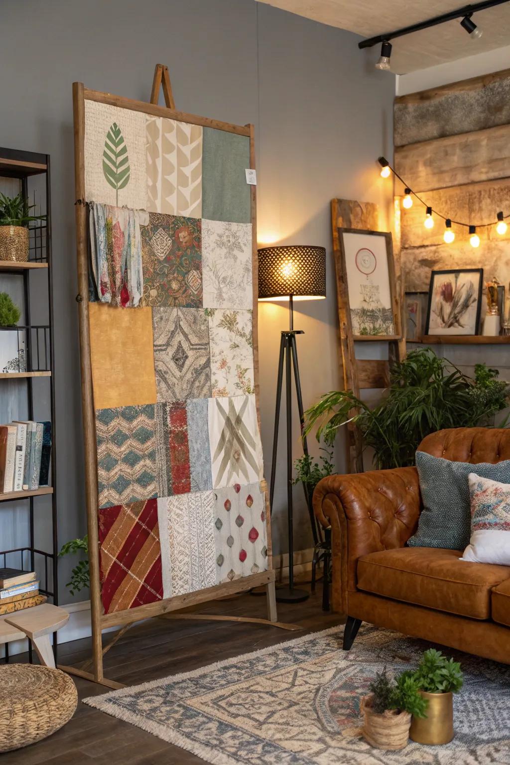 Varied medium textures incorporated in a diversified lounge area