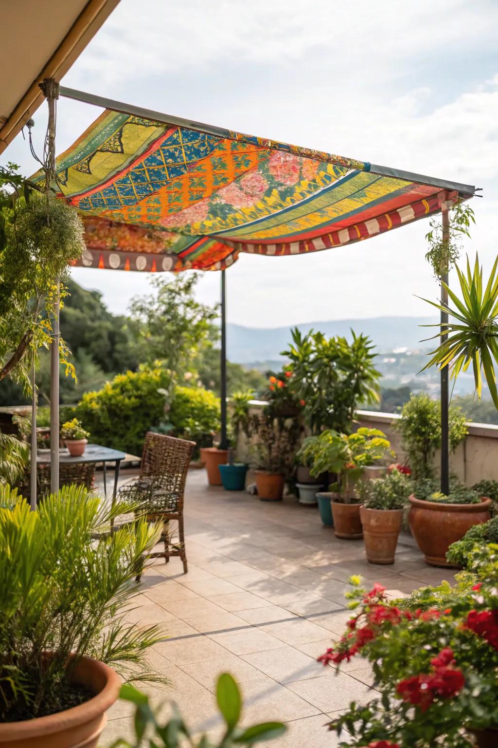 Bright canvas colors bring character to your patio.