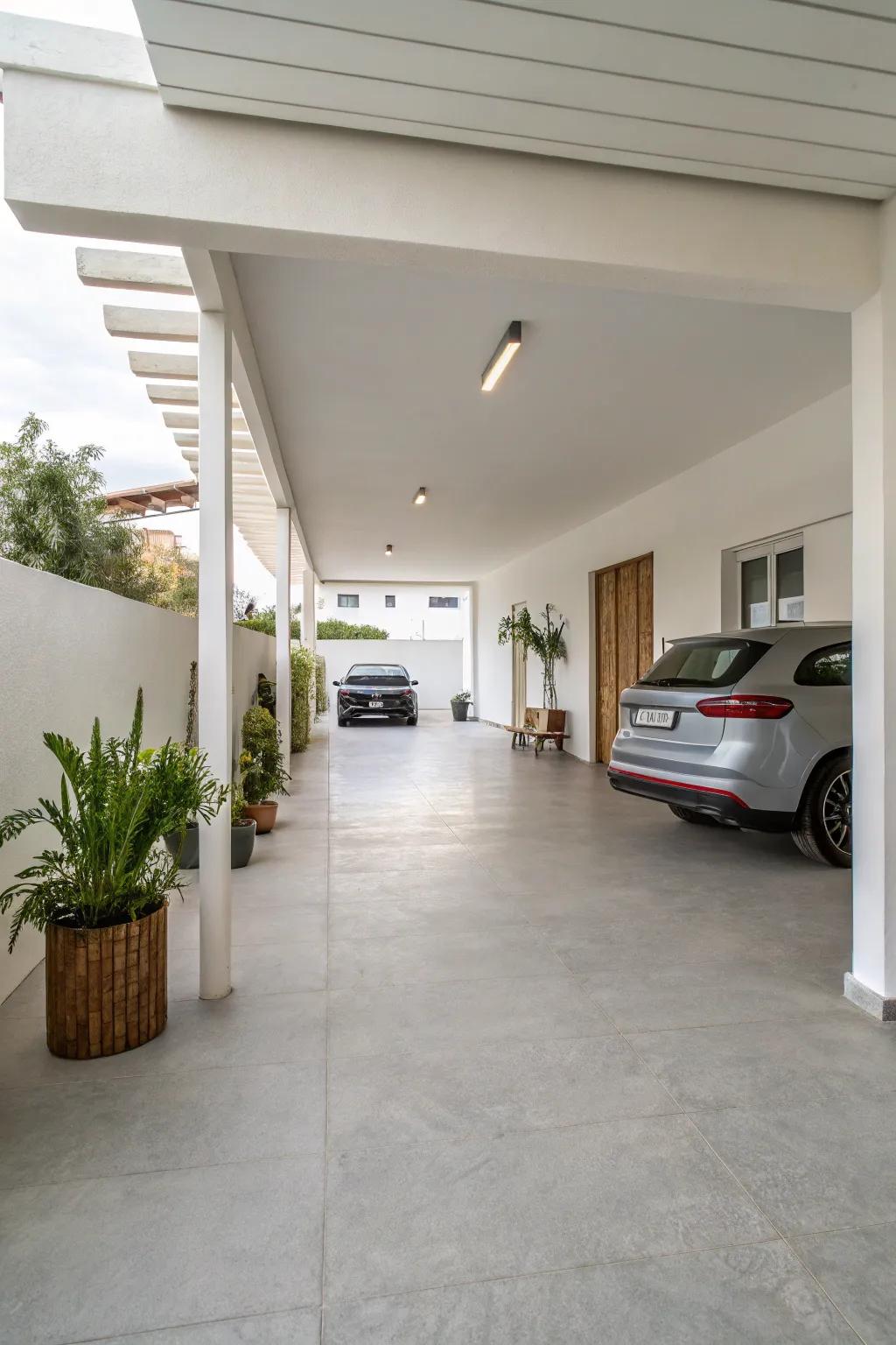 Fixed concrete delivers sturdiness through a minimalist aesthetic.