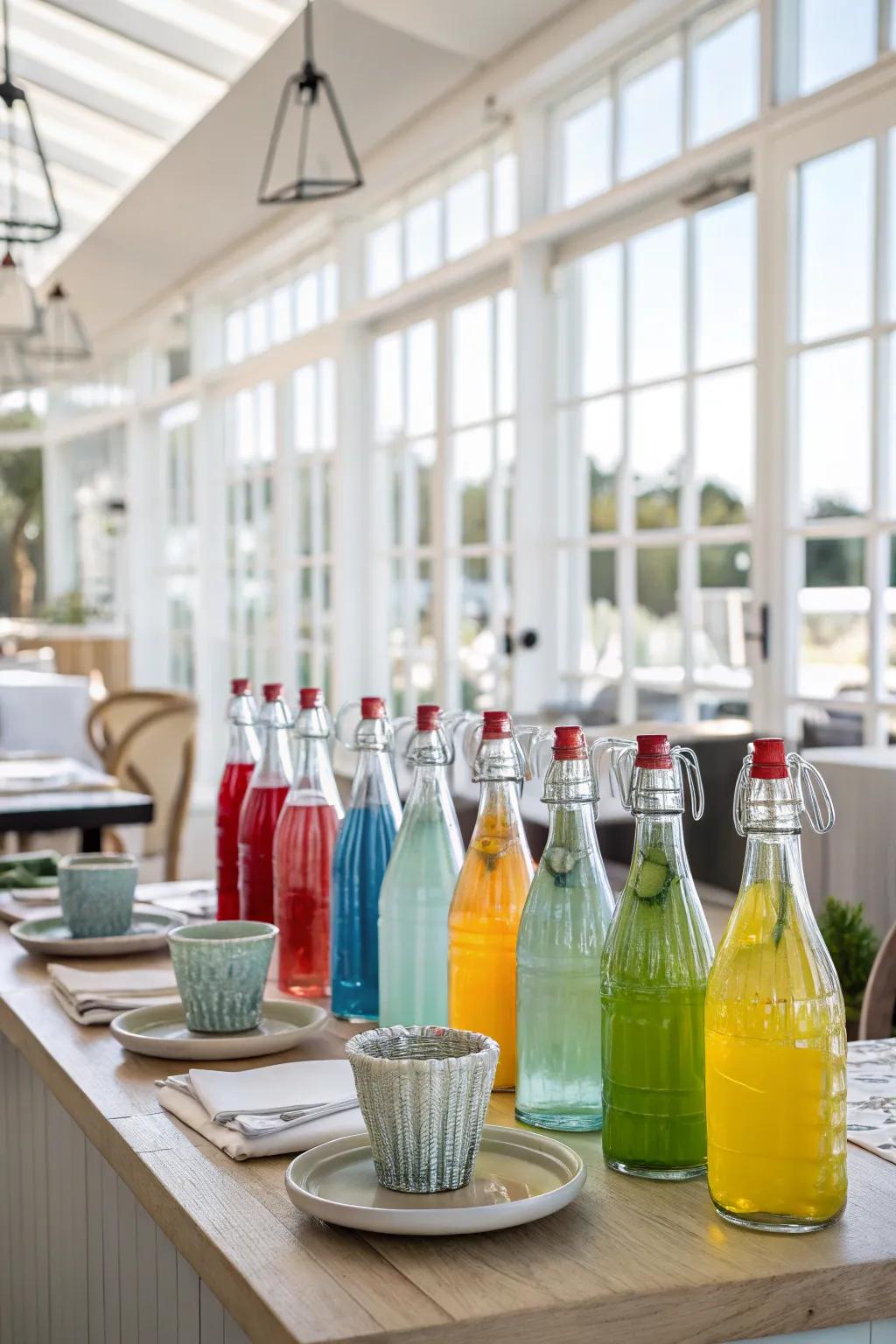 Stylish decanters provide a simple yet elegant centerpiece option.
