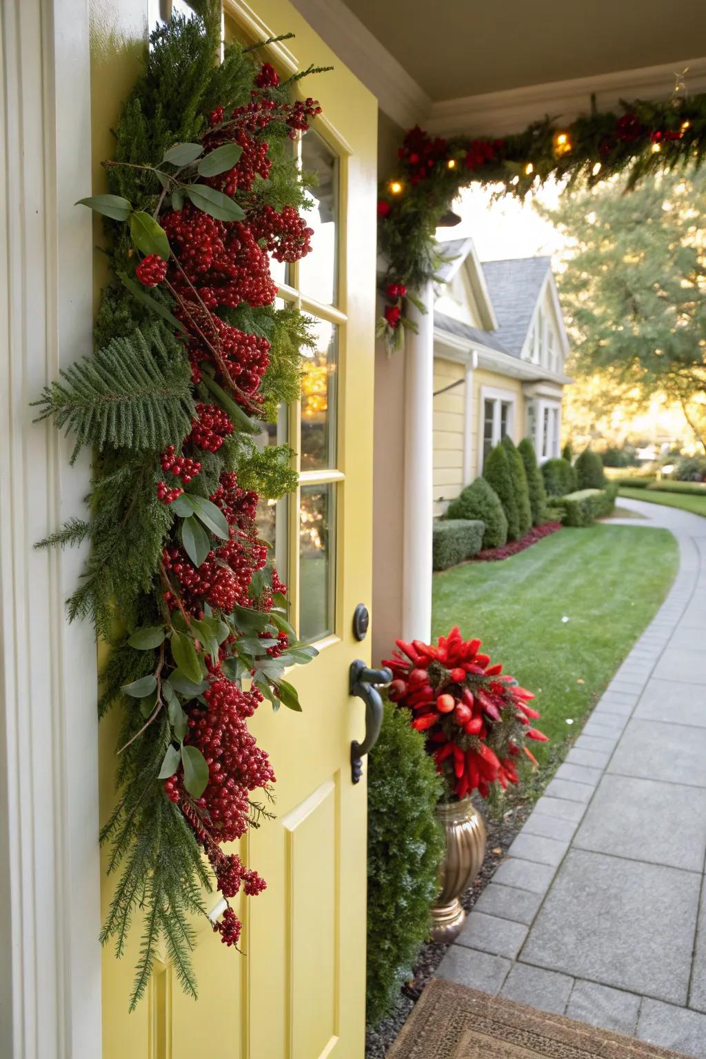 Vibrant berries bring this swag to life.